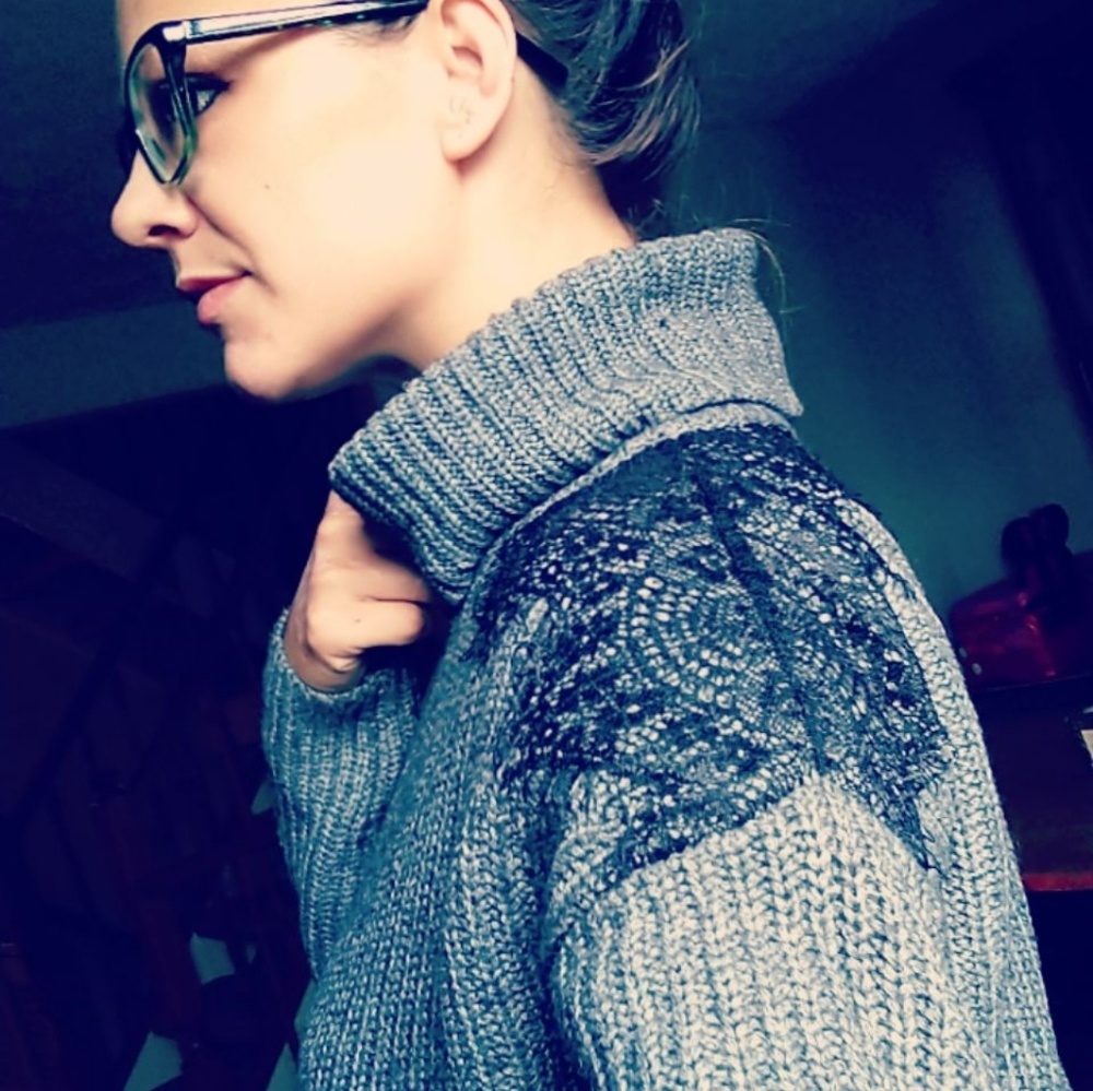 Loft Sweater with Lace shoulder